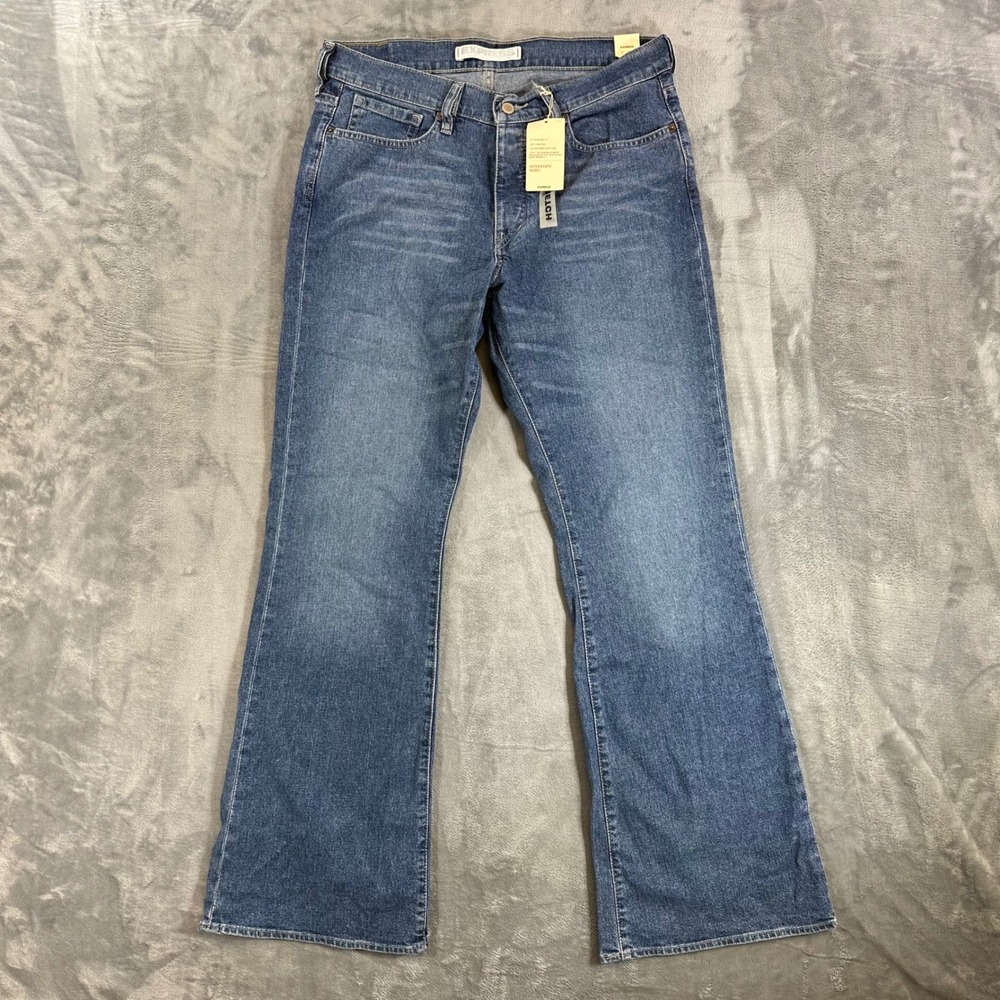 New Express Interstate Rebel Boot Leg Jeans Mens Size 34x30 Blue Denim